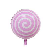 Balao para Festas Pirulito Espiral Rosa Branco