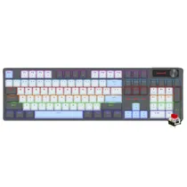 Teclado Gamer Mecanico Redragon K718GB-R Caesura USB / LED Rainbow / Ingles - Preto / Cinza