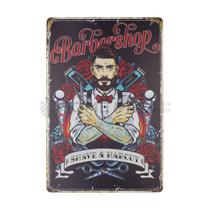 Placa Decorativa Vintage de Barberia 20CM X 30CM