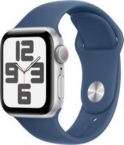 Apple Watch Se 2 (GPS) Caixa Aluminio Silver 40MM Pulseira Esportiva Denim M/L A2722