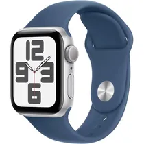 Apple Watch Serie Se 2 40MM MXED3LL/A - Silver/Denim Sport Band M/L (Caixa Feia)