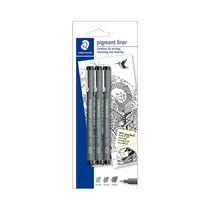 Bolígrafo Rotulador Staedtler Fineliner Pigment Liner 308S-9BK3D 3 Unidades
