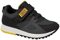 Tênis Infantil Klin Walk Mini 216 - Grafite/Preto/Amarelo