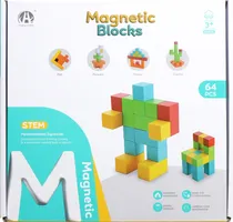Cubos Magnéticos de Construção Magnetic Blocks Chuang Huang - CH1233 (64 Pçs)
