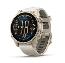 Garmin Relogio Fenix 8 43MM Amoled Sapphire Soft Gold Fog Gray/Dark Sandstone 010-02903-10