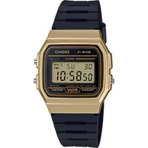 Relógio Casio F-91WM-9ADF Feminino - Black/Gold