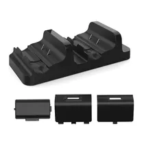 Base Carregador para Bateria de Controle Dobe X-Series TYX-532X / Inclui 2 Baterias (800MAH) para X-Series s/ X / X-One s/ X - Preto