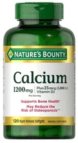 Nature's Bounty Calcium 1200MG Plus 25MCG Vitamin D3 120 Capsulas