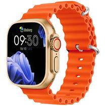 Smartwatch Blulory Ultra Max com Bluetooth - Dourado/Laranja