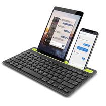 Teclado Bluetooth "Prata" para iPad / Tableta / Celular / Imac / Inteligente Recargable / Con Soporte Integrado / Comandos para Macbook Windows