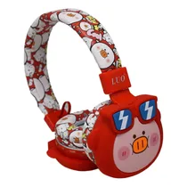 Fone de Ouvido Luo LU-995 Porco / BLT / LED / Vermelho