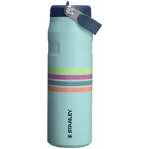 Garrafa Térmica Stanley The Aerolight Iceflow Bottle Flip Straw 2.0 Lid 710ML - Seafoam Stripe
