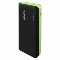 Carregador de Bateria Adata PT100 10000MAH Power Bank 02-Saidas USB Preto/Verde