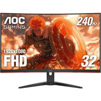 Monitor Gamer Curvo AOC Gaming C32G2ZE Wled 32" Full HD 240 HZ / 0.5 MS - Preto/Vermelho