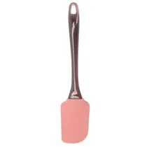 Espátula de Silicone com Cabo Preto - Rosa Pastel