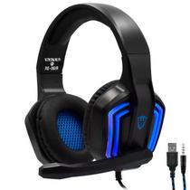 Fone+Mic Satellite AE-361B LED Gamer Preto/Azul