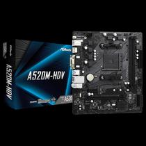 Placa Mãe Asrock A520M-HDV DDR4 Socket AM4 Chipset AMD A520 Micro ATX