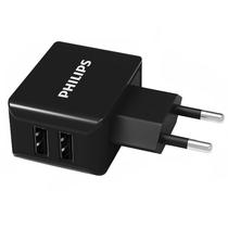 Adaptador de Tomada USB Philips DLP2502/78 2 Saidas de 15.5 Watts - Preto