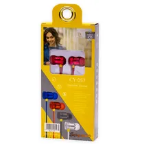 Fone de Ouvido com Fio CY-057 Original Sound Aux 3.5MM - Vermelho