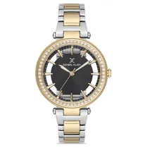 Relógio Analógico Feminino Daniel Klein DK.1.12681-6 Premium Ladies / Pulseira de Aço Inoxidável - Prata/Dourado