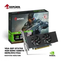 Placa de Video Keepdata 4GB Nvidia Geforce GTX750 GDDR5 KDGTX750-4GD5 128BITS 1020MHZ HDMI, DVI, VGA(D-Sub), Lowprofile