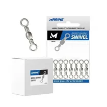 Marine Girador Brass Barrel Swivel CT 1/0 Nickel c/50PCS