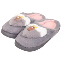 Chinelo Felpudo Con MoÑo - 34 Al 38 - Cinza - Rosa