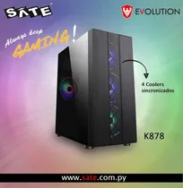 Gabinete Sate K878 Gamer 4FAN Preto RGB ATX
