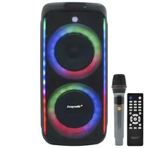 Caixa de Som Ecopower EP-1966 com Tela 6.5" / Bluetooth / USB / FM / TF / LED - Preto