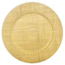Sousplat Redondo de Lujo 33CM Trabajado Alto Relieve Dorado