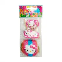 Kit Party Flavor Toppers e Forminhas para Cupcake Hello Kitty 24PCS