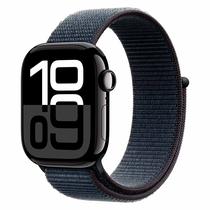 Apple Watch Series 10 MWWG3LW/A Caixa Aluminio 42MM Preto Brilhante - Loop Esportiva Preto s/L