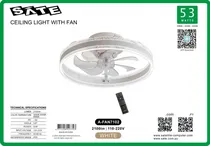 Ventilador de Teto Sate c/Luminaria A-FAN7102 53W