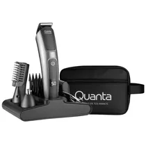Barbeador Quanta QTAPK20 Recarregavel - Cinza + Estojo (Kit 12 Em 1)