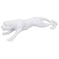 Estátua Decorativa de Pantera 30 CM Branca