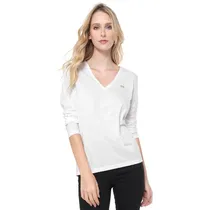 Camiseta Lacoste Feminina TF3821-001 38 ? Branco