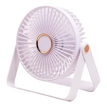 Mini Ventilador de Mesa com LED H1 / 360º / Ajustavel / Recarregavel - Branco