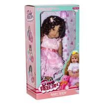 Boneca Bebe Reborn Menina AD2202-6 de Silicone com Acessorios Varios