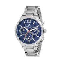 Relogio Analogico Masculino Daniel Klein Exclusive DK12137-3 - Prata e Azul