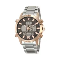 Relógio Digital Masculino Daniel Klein D:Time DK.1.12437-5 - Prata e Rosa Ouro