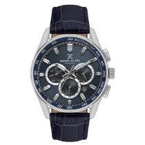 Relogio Analógico Masculino Daniel Klein DK.1.14002-2 Exclusive Gent / Pulseira de Couro - Azul/Prata