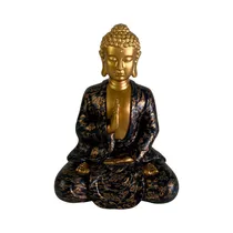 Figura Decorativa de Buda Concepts 445-7911215 25 CM Dorado - Negro