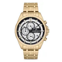 Relogio Analógico Masculino Daniel Klein DK.1.12706-4 Exclusive Gents / Pulseira de Aço Inoxidável - Dourado
