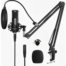 Microfone Maono AU-PM320S com Suporte XLR - Preto