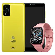 Smartphone Lush Mint 5.5" DS 2/16GB Yellow + Smartwatch G-Tide Q1 Pink