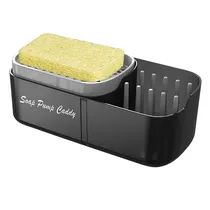 Dispensador de Sabão ZH-600 Soap Pump com Esponja Caddy - Preto/Cinza