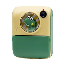 Camera para Criança Print M1 / 1000MAH / 2.0" / 2W / Inclui Papel Termico (3 Peças) / 5V / 1A - Verde/ Amarelo Dinosaurio