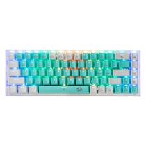 Teclado Gamer Redragon Castor Pro K631RGW RGB Switch Custom Quiet Linear Layout 65% Sem Fio - Branco Verde