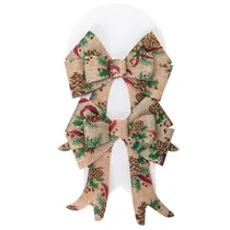 Laços Natal Tecido Estampado 13X18CM