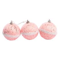 Pelota Navidad 8CM Con 3PZ Rosado